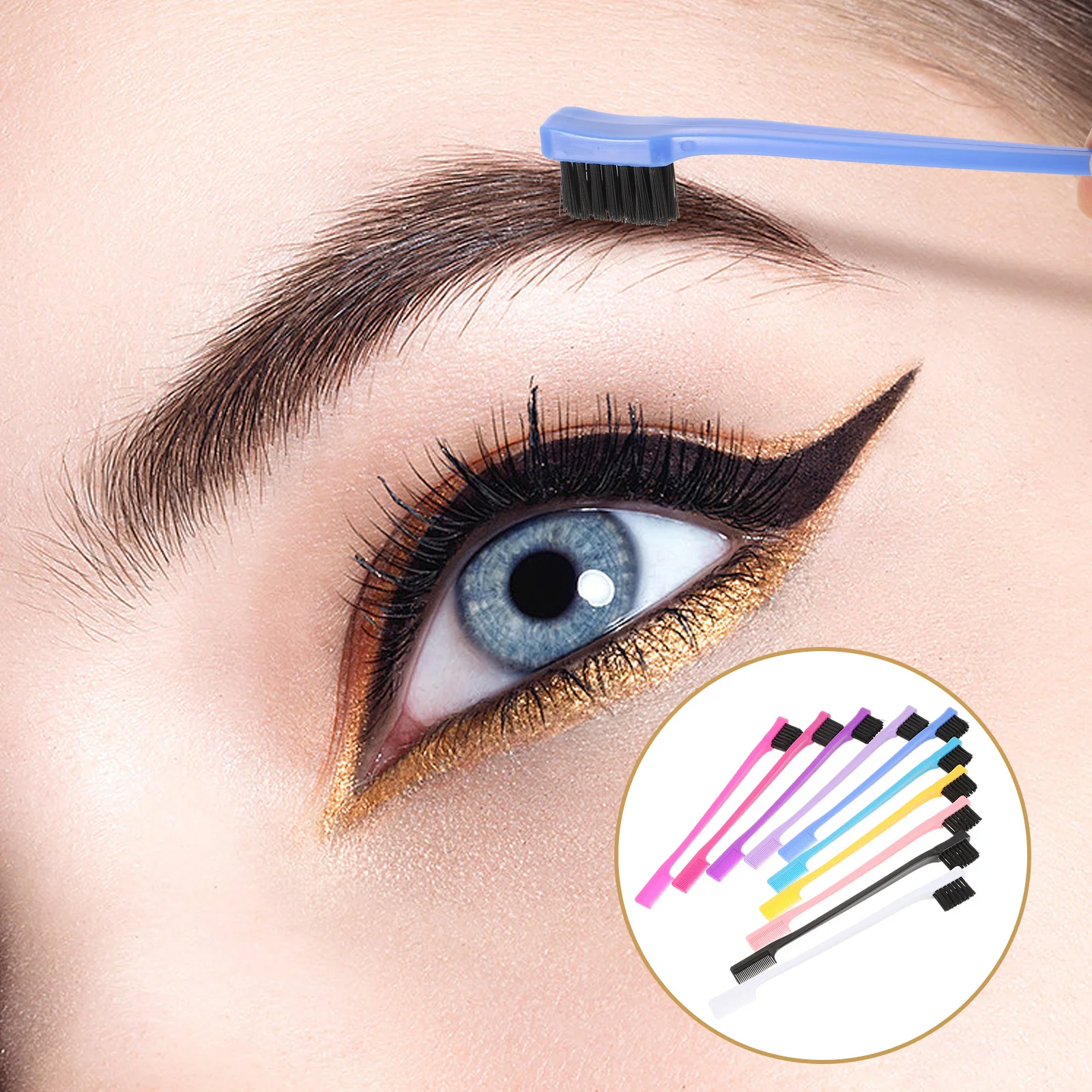 

10pcs Comb Set Dual Tip Eyebrow Eyelash Grooming Tool For Brow Styling Hairline Shaping Dual Tip Eyebrow Brush Eyelash Comb