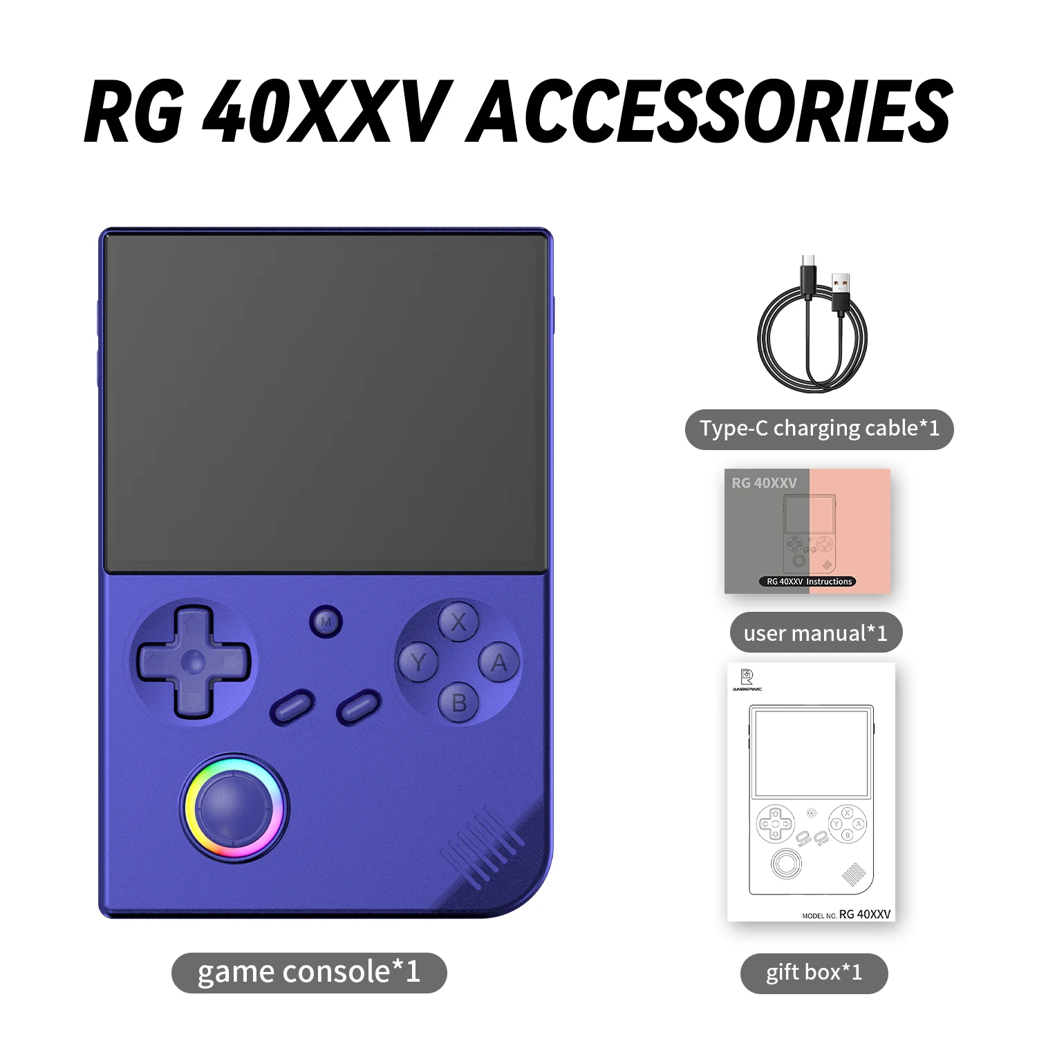 ANBERNIC RG40XXV 64-bit Linux Retro draagbare gamingconsole 4,0-inch IPS-scherm Ondersteunt 5G WiFi Bluetooth Ondersteuning HD-uitvoer