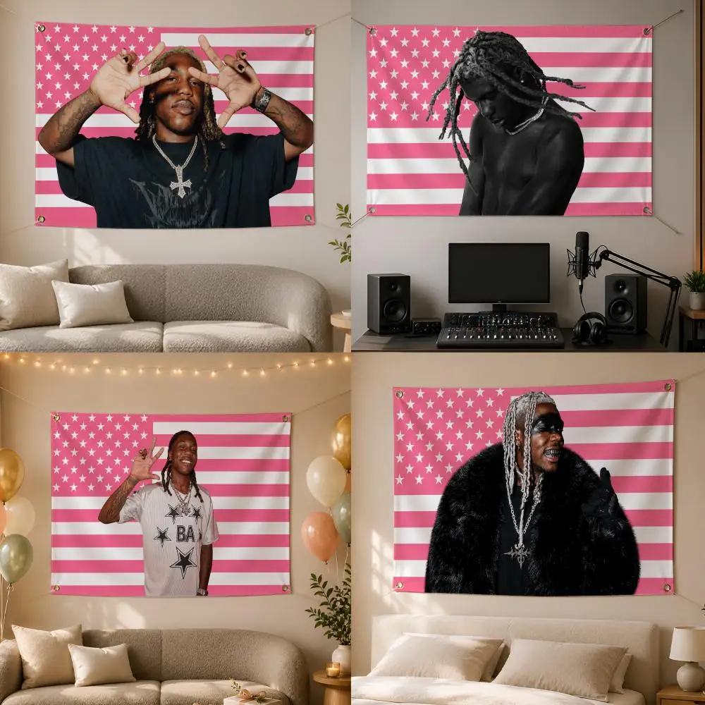Rapper Destroy Lonely Flags Wall Hanging Flag Banner for Bedroom Dorm Party Festival Camping Indoor Outdoor Decor