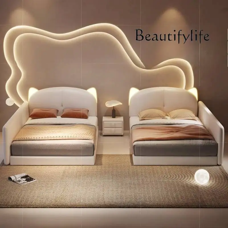 

W Full Size Sleeping Kids Bed Comforter Nordic Modern Style Baby Bed Children Princess Bedroom Lit Pour Enfants Kids Furniture