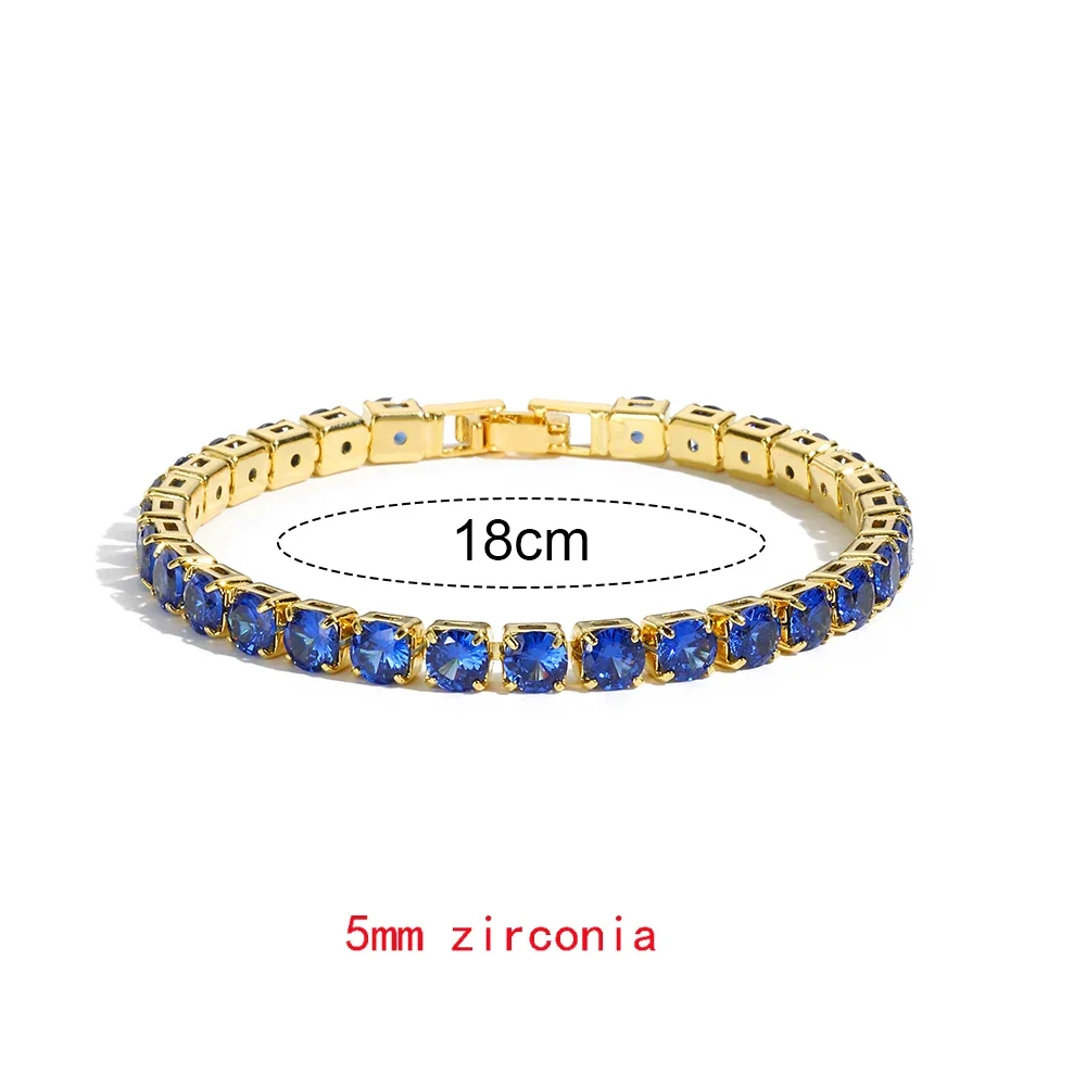18K vergoldet neue Regenbogen CZ Tennis Armbänder für Frauen Armreif bunte Zirkonia Femme Braut Hochzeit Schmuck Geschenk – Detail 3