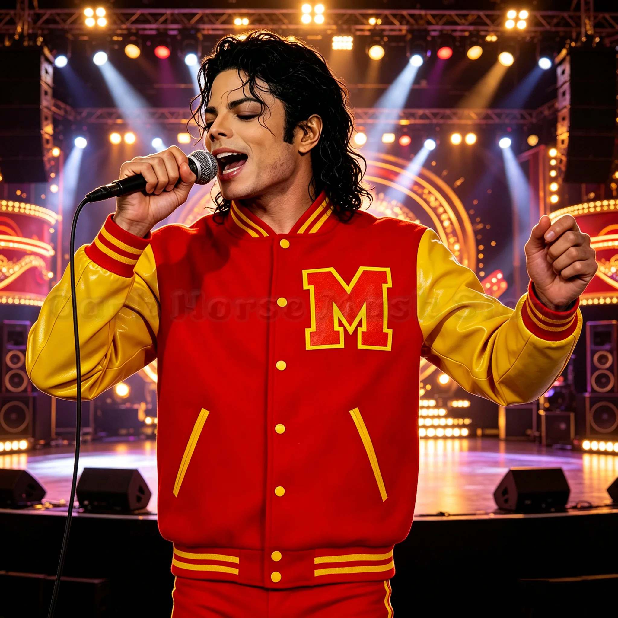 Michael Jackson Baseballjacke Herren Cosplay-Jacke für Michael Jackson Impersonator Halloween Weihnachtsfeier Herren-Überzieherjacke