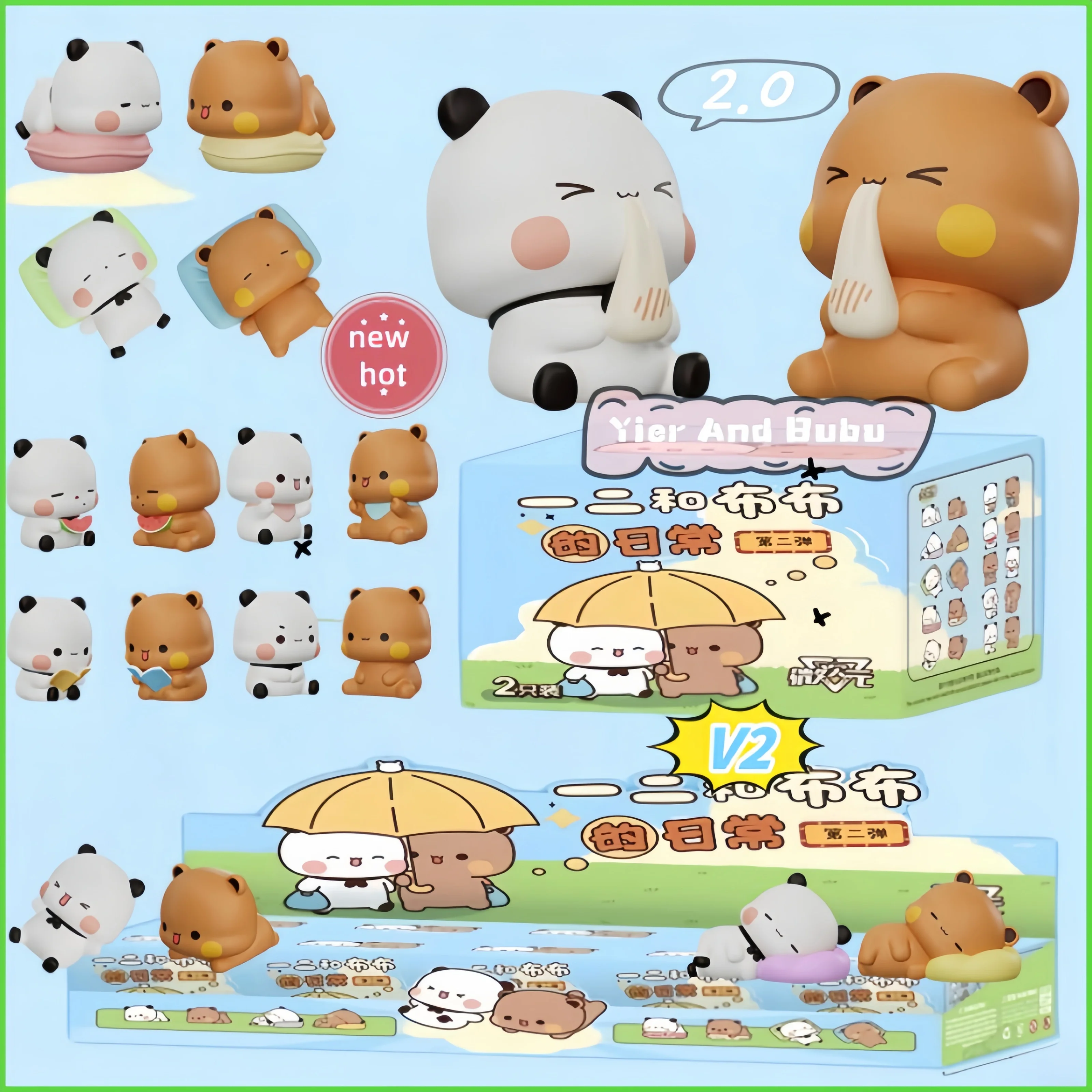 

hot Genuine Micro Dimension Yier And Bubu Daily Blind Box Second Wave Trendy Play Mini Desktop Ornament Girl Cute Gifts Toys
