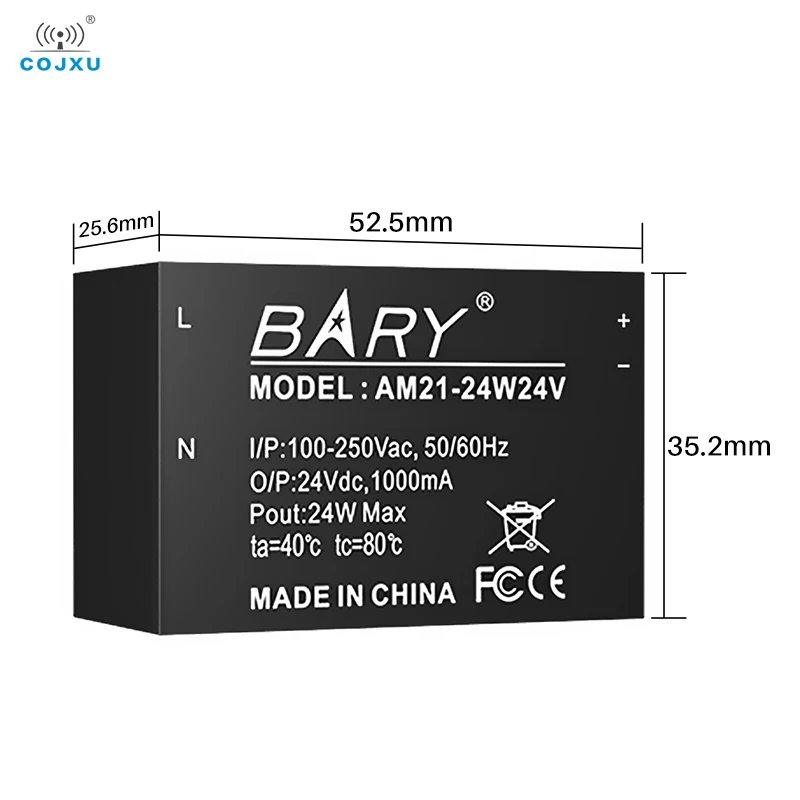 Módulo de fuente de alimentación Buck, protección contra sobrecalentamiento, grado Industrial, baja potencia, AM21-24W24V, 110V/220V a 24V, 24W