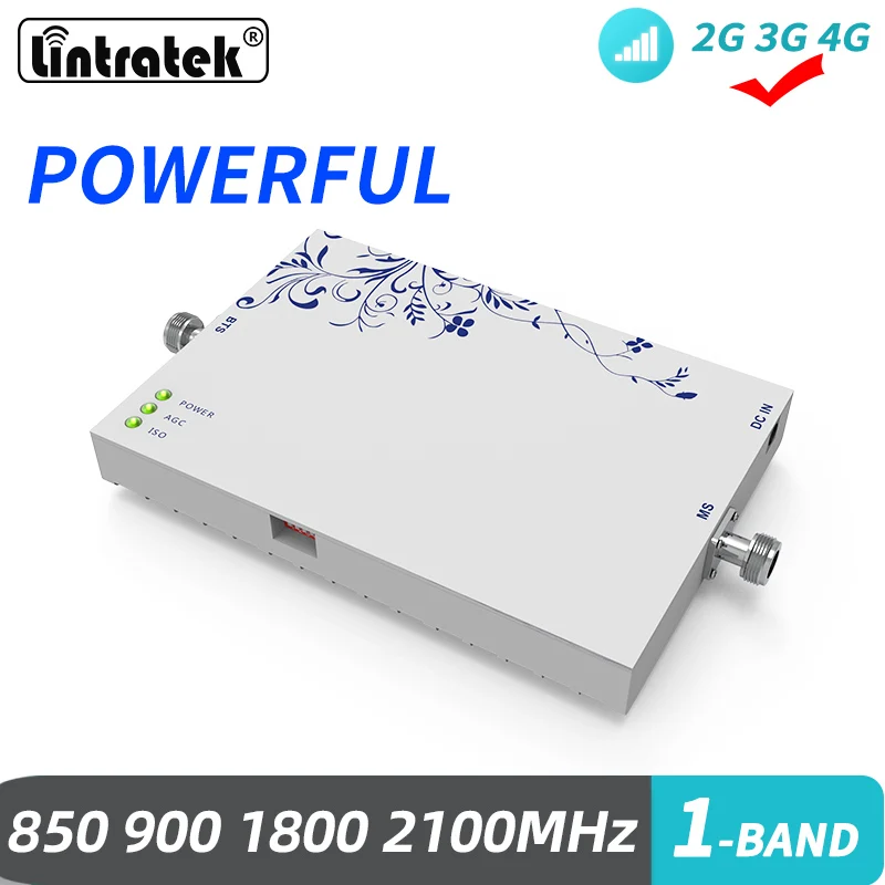 Lintratek Powerful 75db Signal Repeater 2G 3G 4G LTE UMTS Cellular Amplifier GSM 900 DCS 1800 2100 Band 5 850mhz 25dbm Booster