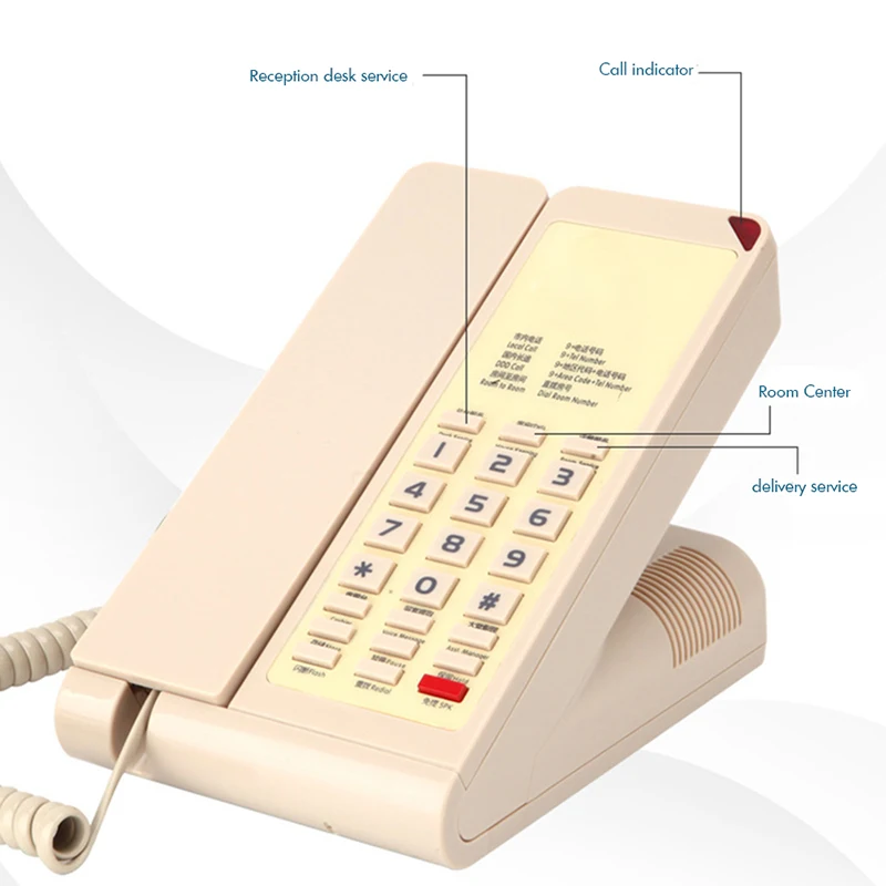 Corded Phone with Speaker, Flash Transfer, Message Extraction, Landline Telephone Waterproof and Moisture-Proof for Hotel Home