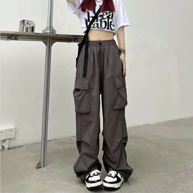 Retro-Arbeitskleidung für Damen, Sommer, gerade Passform, fließend, knöchelgebunden, lockere und lässige lange Hose mit weitem Bein – Detail 8