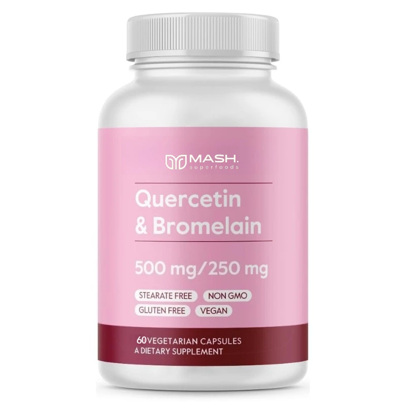 Quercetin with Bromelain Supplement | 500mg Per Serving 120 Vegetarian Capsules (Pack of 1) | Support & Respiratory Health