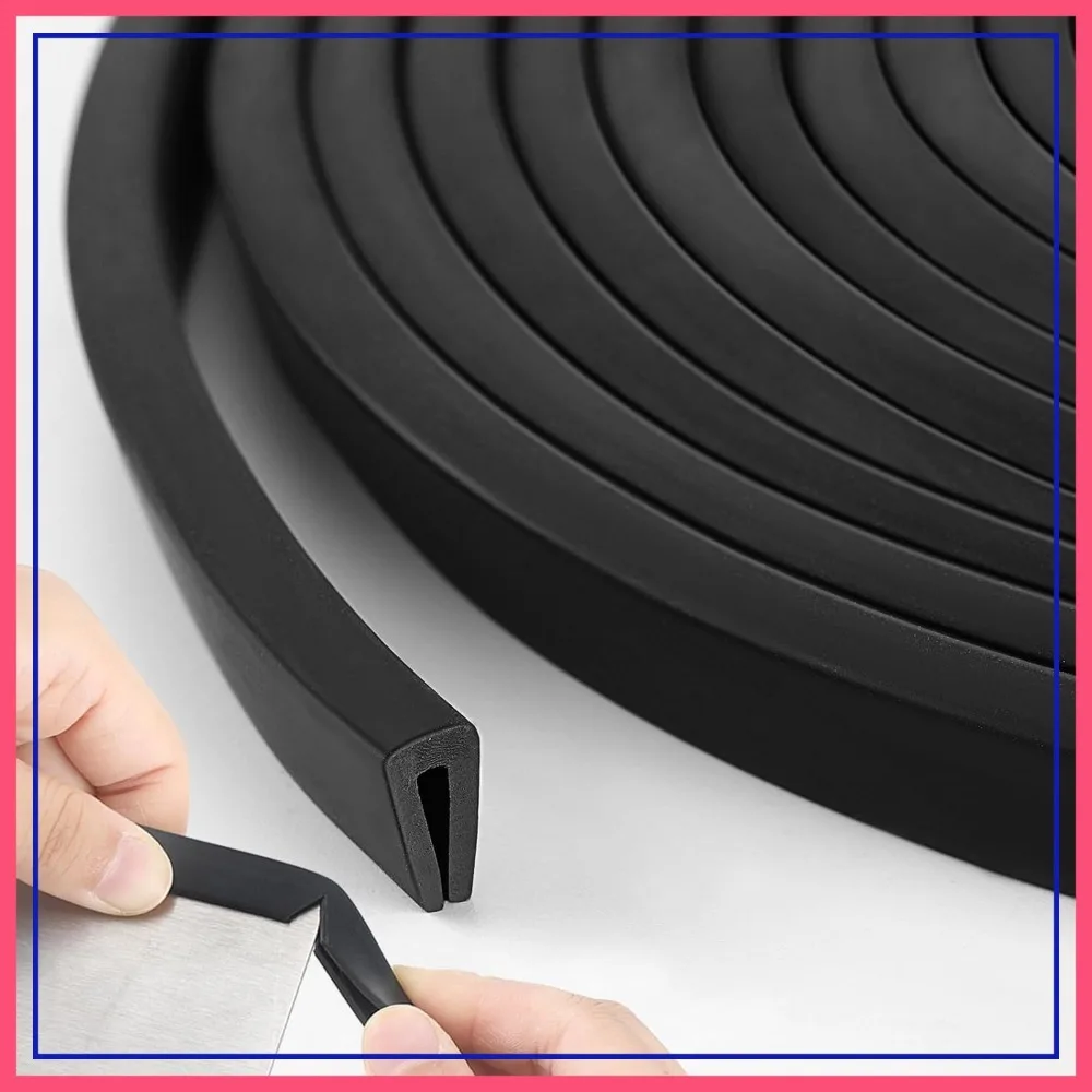 

Rubber U Channel Edge Trim 1/8" for Car Doors, Metal Edges, Glass, 10 ft