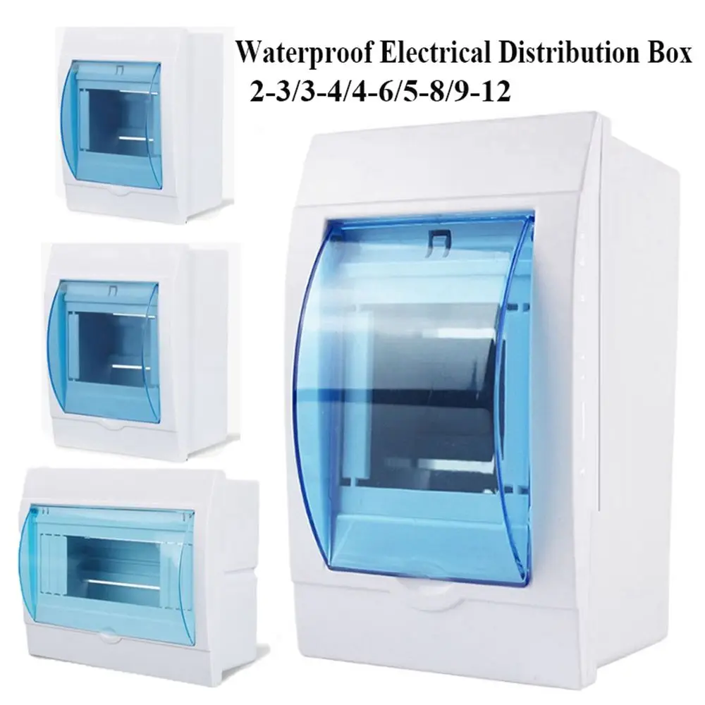 

2-3/3-4/4-6/5-8/9-12 Ways Indoor Wall Mount Electric Transparent Cover Distribution Protection Box Plastic Boxes Project Case