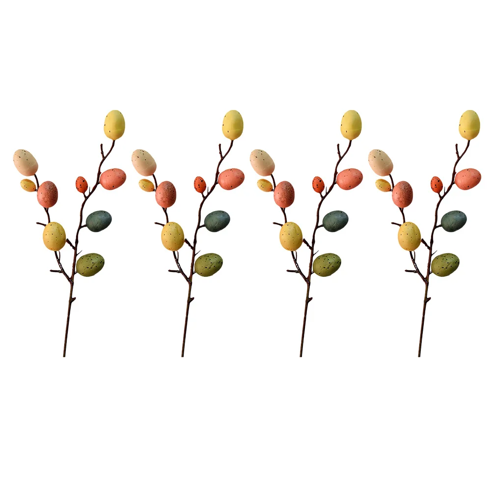 

4Pcs Easter Egg Decoration Artificial Egg Tree Branch for Party Photo Prop and Home Decor Easter Adornment Supplies