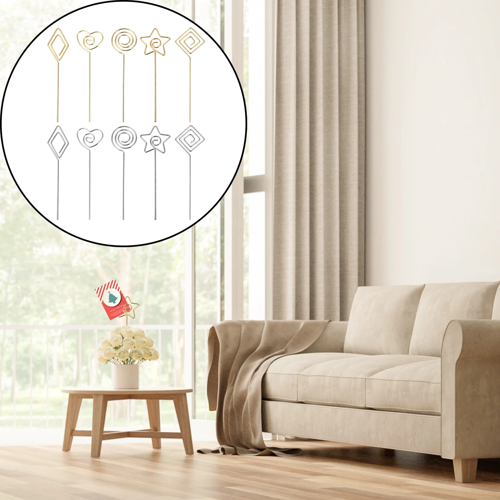 

10 Pcs Cake Flag Note Clip Board Clamps Clips Blue Alloy Memo Holder Desktop Picture Fixed