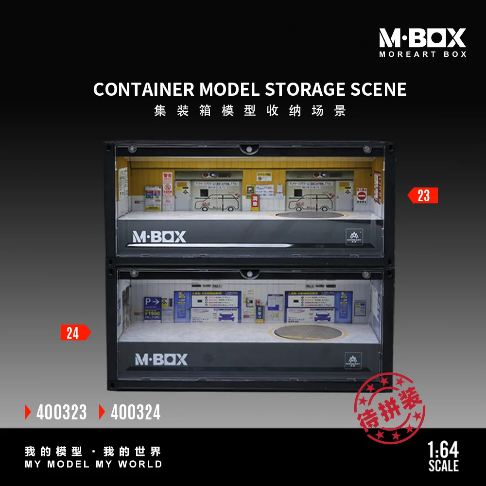 

Pre-Order*MBOX 1:64 Container Diorama Storage Box 360° Rotating Platform Car Model Display Case