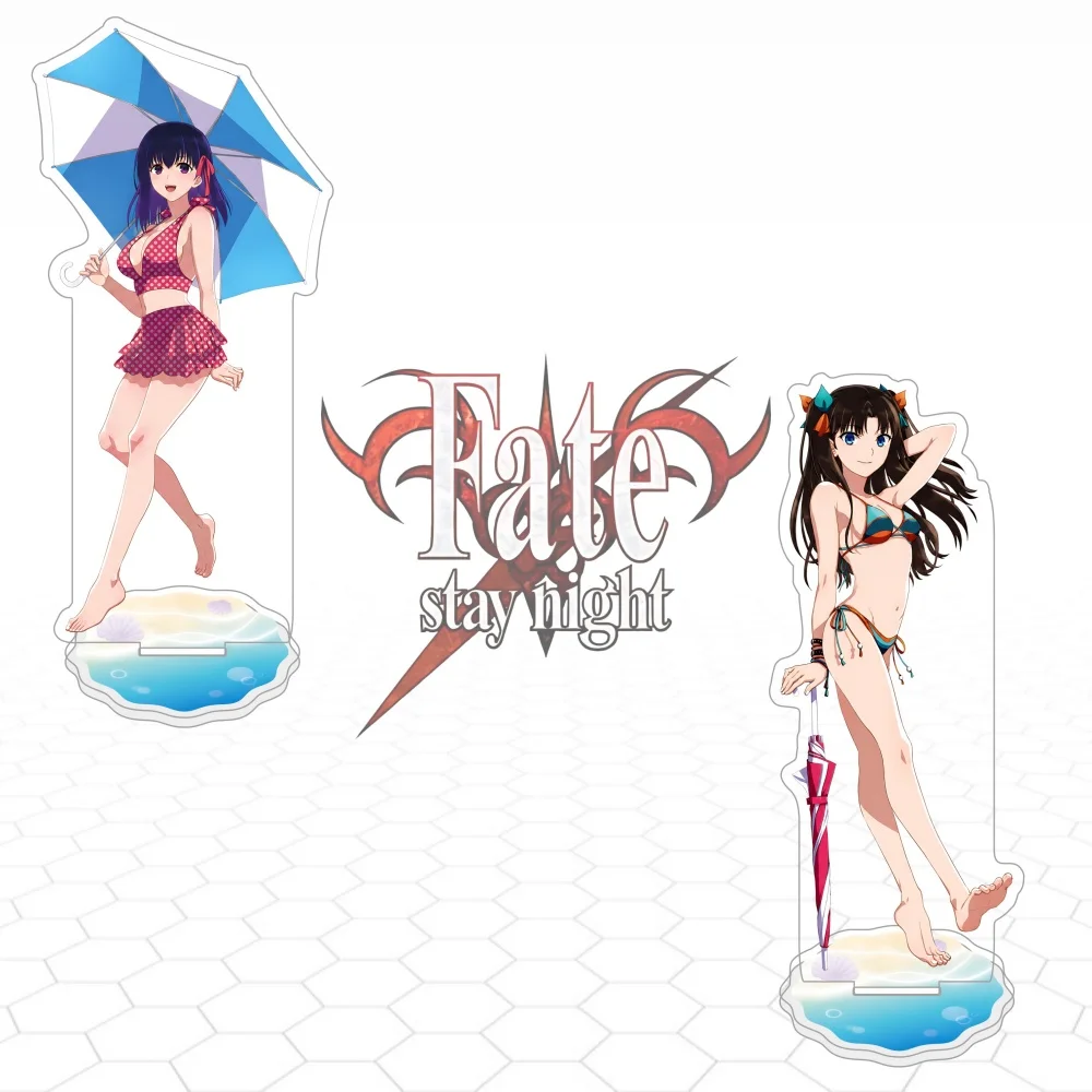Fate stay night 15cm Acrylic keychain Stand,Matou Sakura Tohsaka Rin Swimsuit Anime Character Table Decor Gift