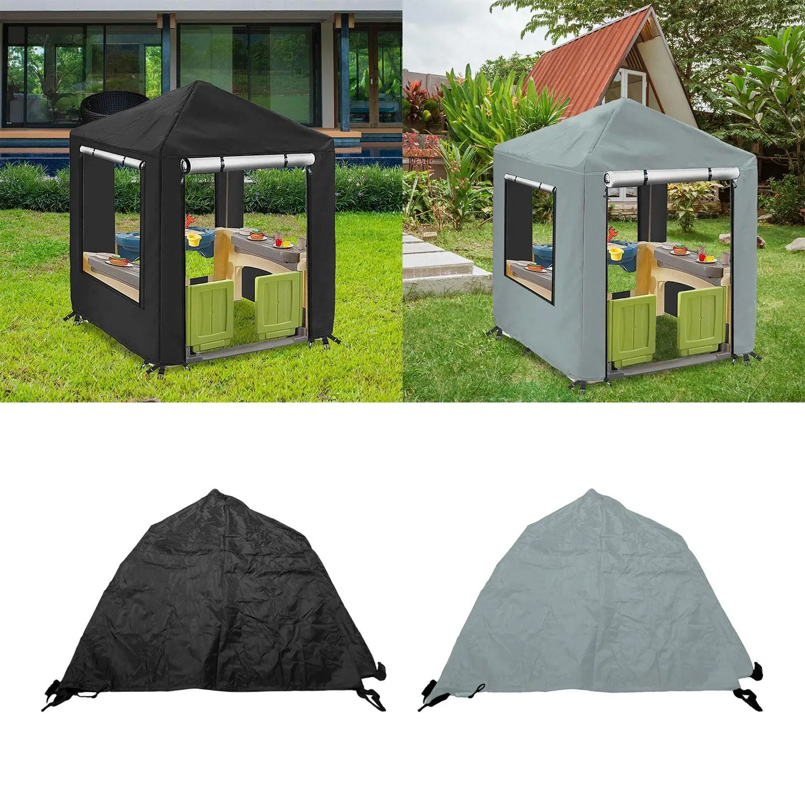 Cubierta para casa de juegos al aire libre, fácil de usar, resistente, a prueba de polvo, cubierta protectora a prueba de viento, tela Oxford ligera, cubierta resistente a la intemperie