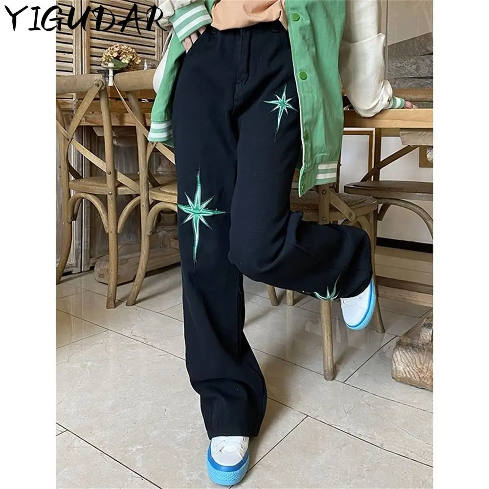 

Printed Baggy Y2K Jeans Women's Low Waist jeans 2023 Autumn Winter Oversize Wide Leg Baggy Pants Casual Cargo Trousers