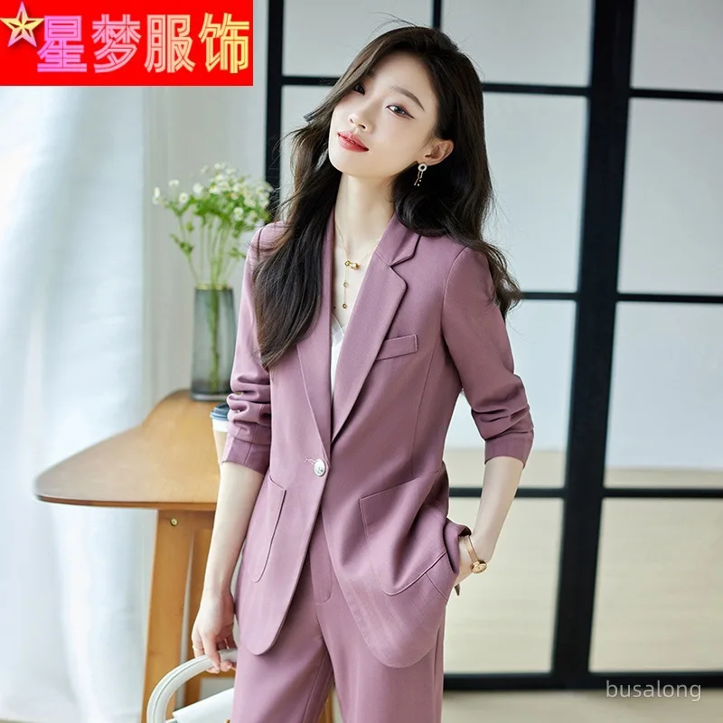 

2022 New Autumn and Winter Long Sleeves Business Women's Clothing Suit Business Formal Wear White-Collar Workwear Graceful Fashi