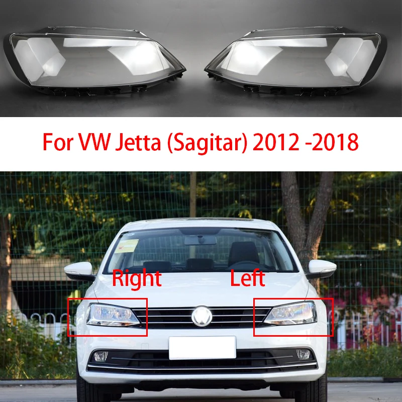 Car Headlight Cover For VW Jetta Sagitar 2012 2013 2014 2015 2016 2017 2018 Clear Lampshade Headlamp Shell Car Accessories