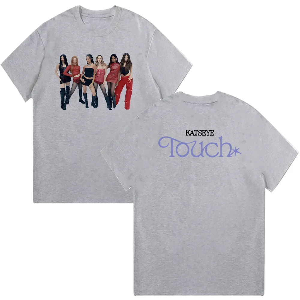 Katseye Touch Photo t-shirt neutre mode Pop musique à manches courtes été femmes hommes haute qualité coton vêtements amples décontracté t-shirts