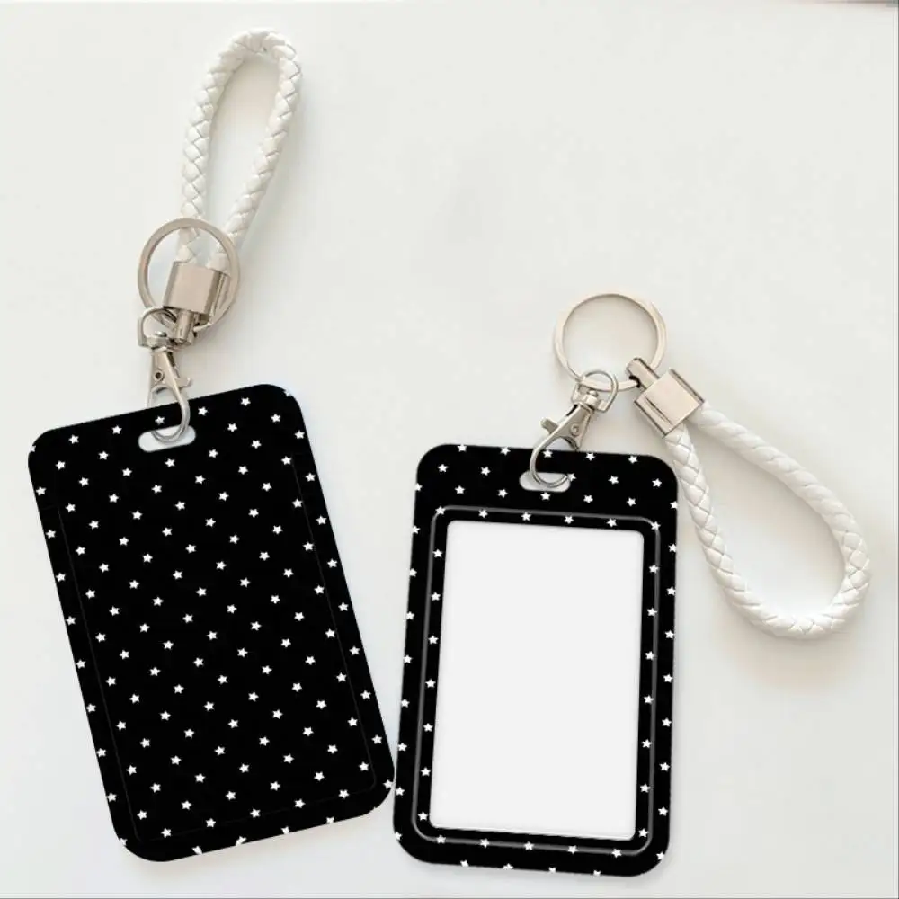 Starry Pattern ID Card Holder White Plastic Shell For Doctor Nurse Student Staff Bus Bank Credit Card Holiday Gift