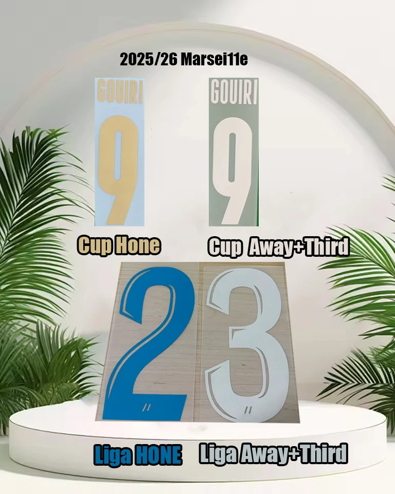 

2025/26 Marsei11e Li gue1 and Cup home away name and number 2025 GREENWOOD name sets Heat Transfer Soccer Patch Badge AAAA qual