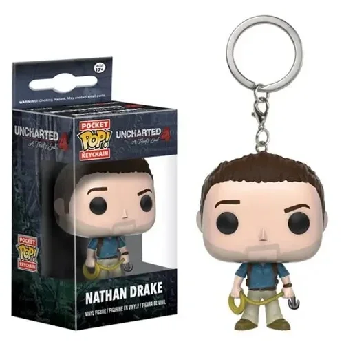 FUNKO Funko Uncharted Nathan Drake Key Chain POP  Model Toys for Christmas Birthday Gift