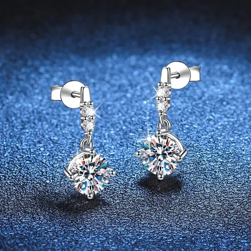 

Solid 14K White Gold AU585 Platinum PT950 Earrings earrings earrings female moissanite earrings tassel spirit earrings