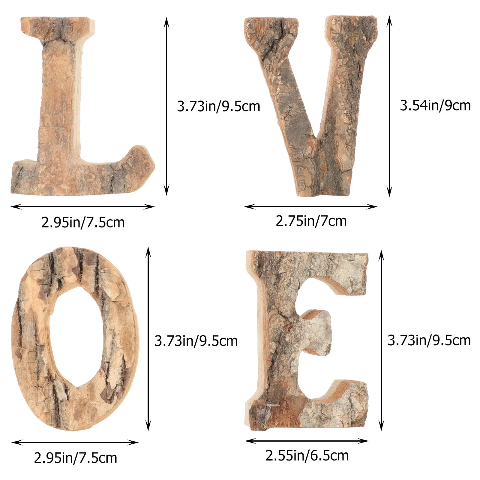 4Pcs Wooden Alphabet Ornaments Love Sign for Table Wedding Supplies Valentine's Day Decoration Wedding Desktop Adornment