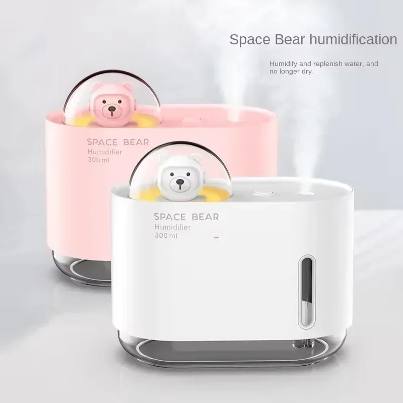 Portable Home Water Spray Mist Spray Air Humidifier Cute Bear Rainbow Colorful Led Ultrasonic Desktop Diffuser