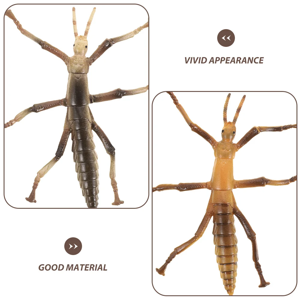 2 pezzi di giocattoli per l'apprendimento del modello di insetti in stick, simulazione, modellazione di insetti vivaci in plastica
