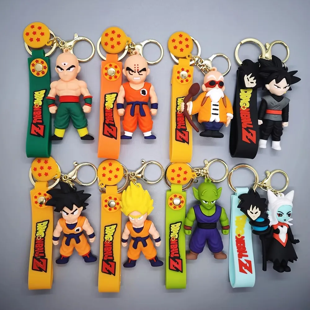

Anime Dragon Ball Keychain Fashion Jewelry Son Goku Vegeta Piccolo Crystal Ball Resin Action Figures PVC Key Ring Bag Pendant