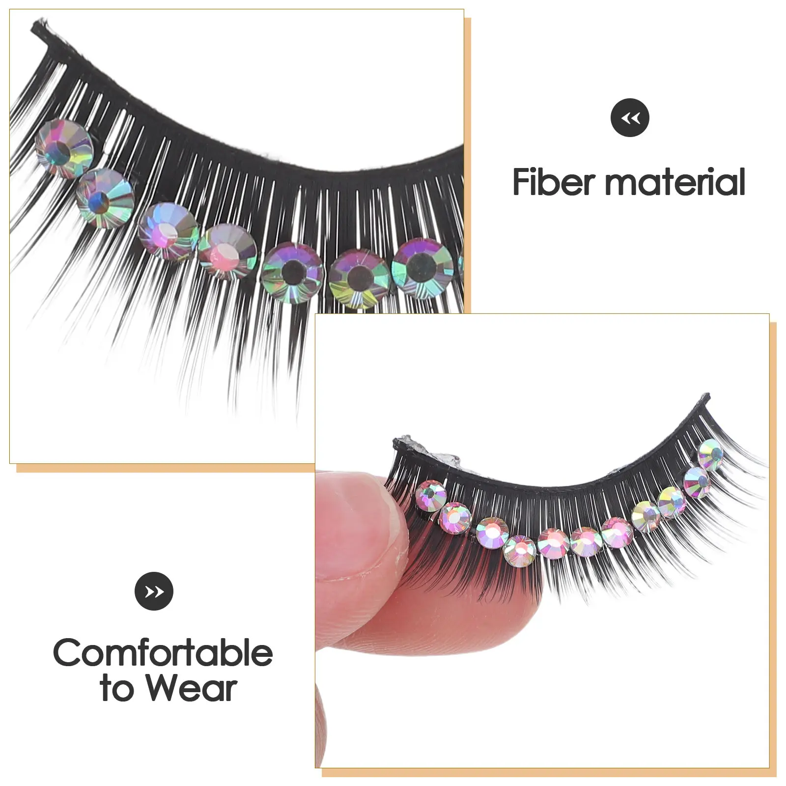 10 Pairs Long Glitter False Eyelashes for Dramatic Eye Makeup – Halloween, Christmas & Prom