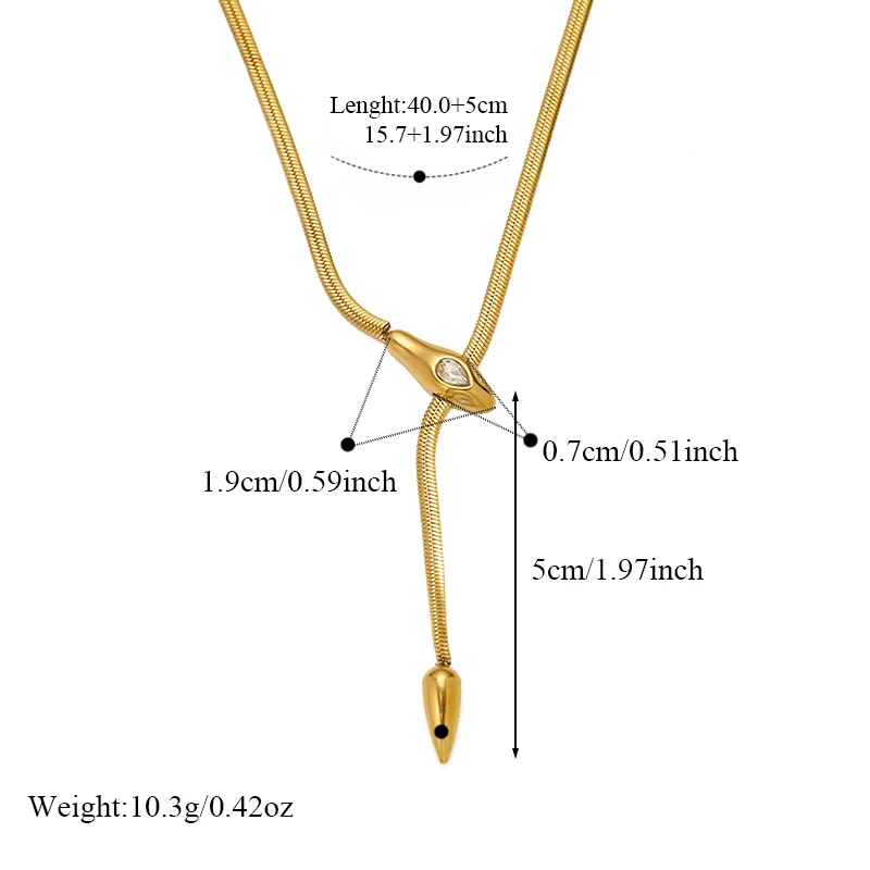 EILIECK 316L Edelstahl Metall Lange Mehrschichtige Kettenkette für Damen, Modische Halskette, Wasserdichter Schmuck, Geschenk für Damen – Detail 12