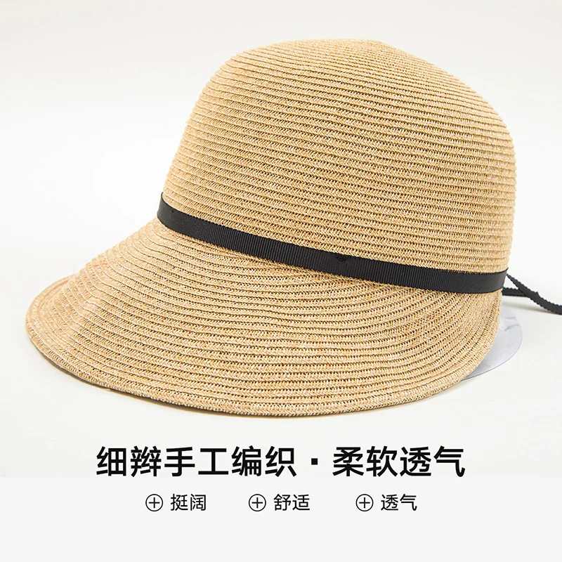 Ladies Folding Straw Hat Summer Thin Hat Female Outing Shade Holiday Cool Hat Seaside Beach Sunscreen Face Covering Sun Hats