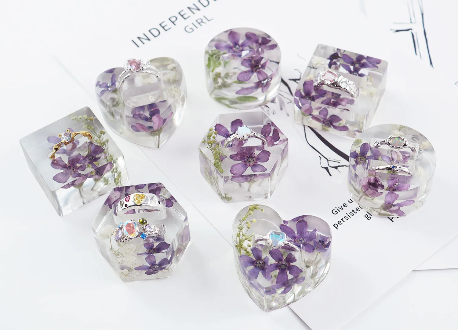 DIY Crystal Dropper Epoxy Resin Mold Heart-Shaped Hexagonal Mirror Silicone for Jewelry Making Craft