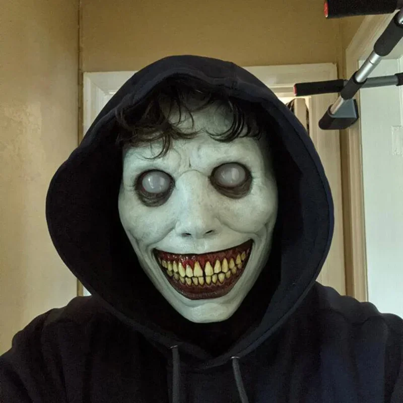 

Tops Cosplay Costume Adults Halloween Smiling Demon Masks Scary Latex Horror Mask For Party Props High Quali M20