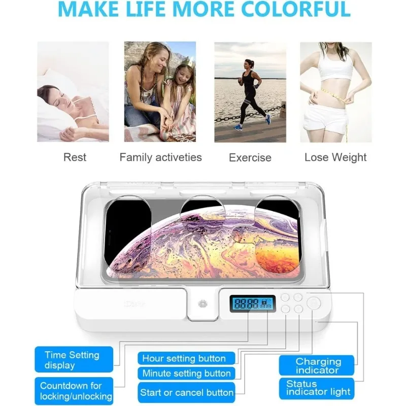 New Mobile Phone Prison with Timer Self-controlled Safety Lock Box Suitable for Most Mobile Phones Children's Anti-addiction Box