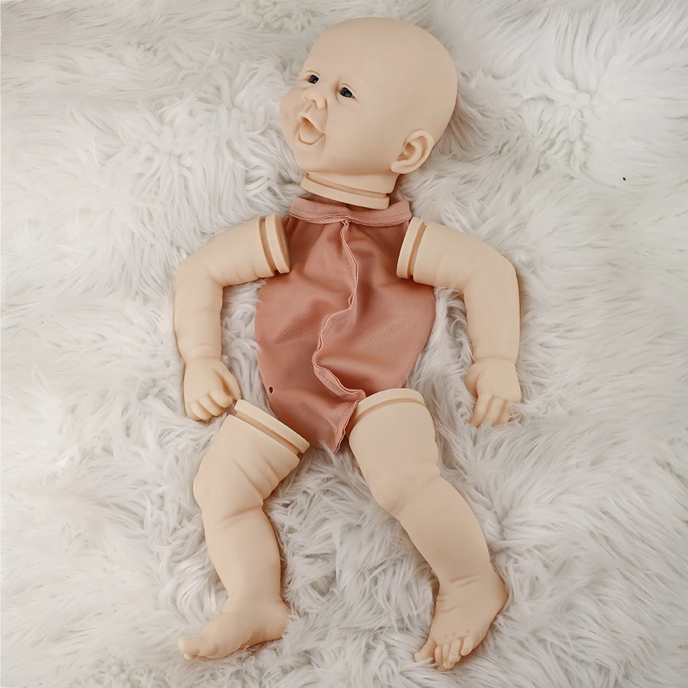 Reborn Kit Reborn 22 Inches Smile Vinyl Silicone Unpainted Unfinished DIY Blank Doll Kit Reborn Baby