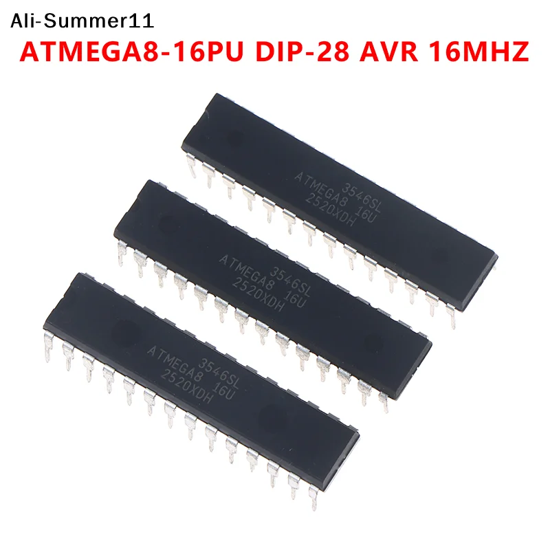【RV】1/3Pcs ATMEGA8-16PU DIP-28 AVR/8-bit Microcontroller IC 16MHz For Development Board Accessories