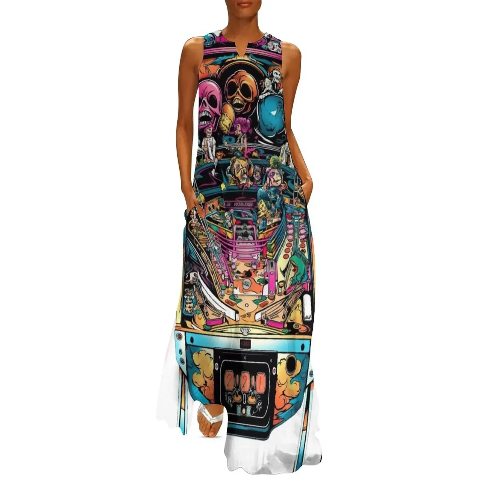 

Pinball Machine - Retro 80s Pinball Arcade Long Dress Dress women dresses for women chic and elegant evening dress