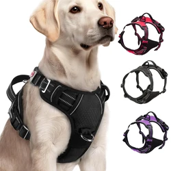 Dog Harness No Pull Reflective Dog Harness Vest with Easy Control Handle For Medium Large Dogs Outdoor walking Training Supplies