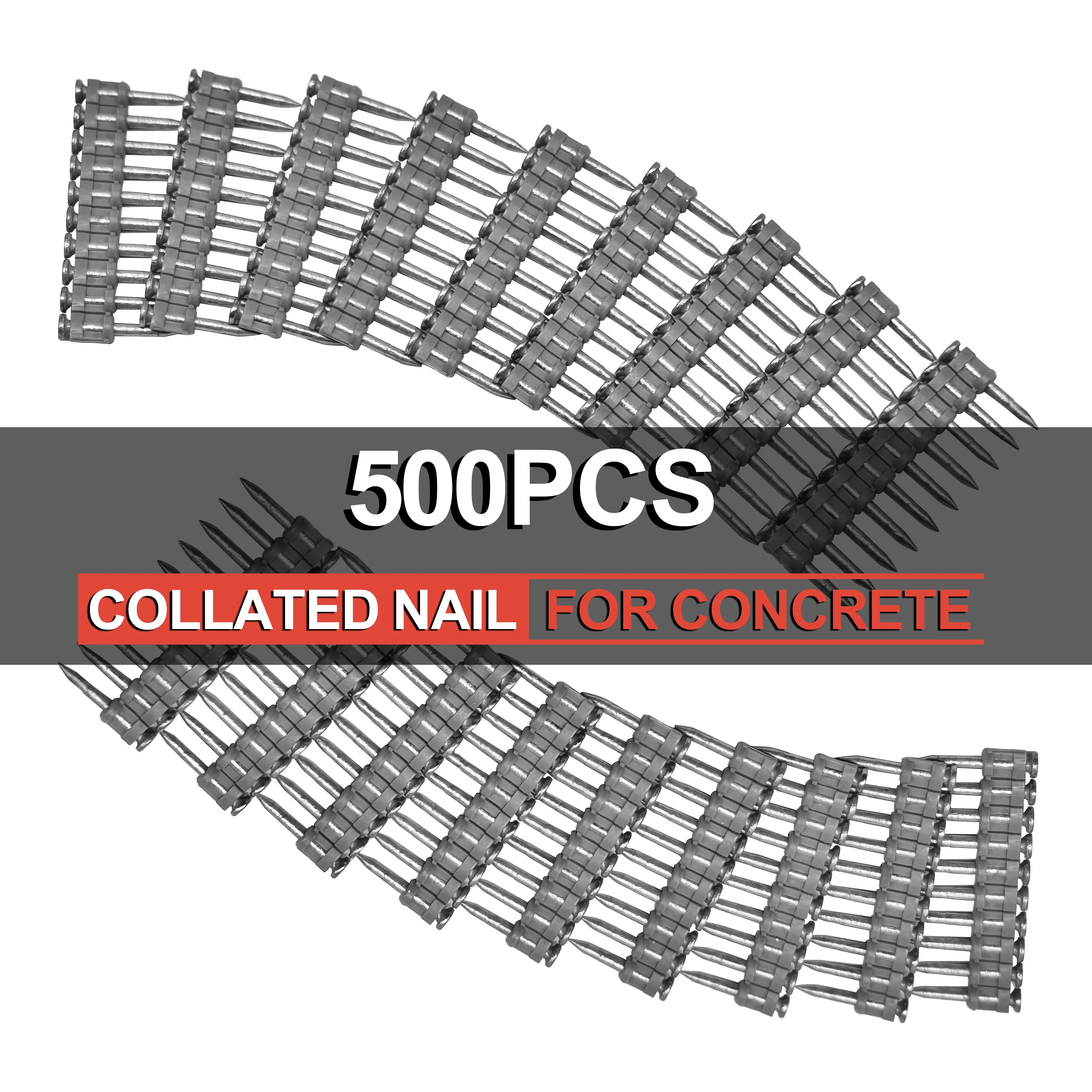 

NailTask 500PCS Plastic Collated Strip Pins Nail 1 1/16″ Gas Nails Drive Pin Use in Steel and Concrete for Cordless Nailer Tool