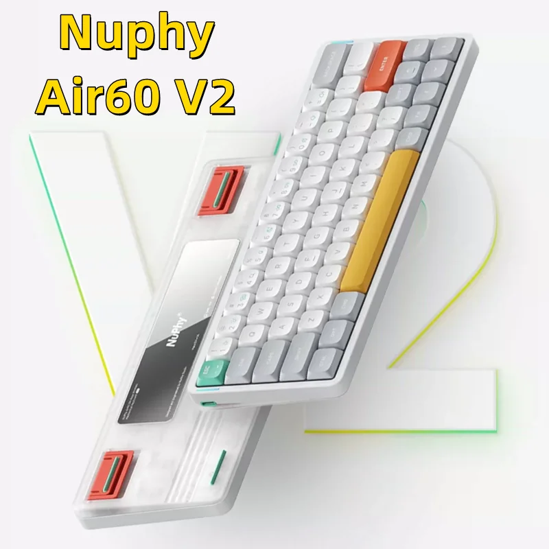 

Nuphy Air60 V2 Bluetooth 2.4g Wireless 60% Mechanical Keyboard Low Profile Gateron Switch Compatible with Windows and Mac