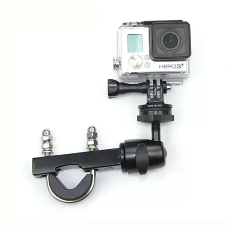 Motorcycle Bike Camera Holder Handlebar Bracket 1/4 Metal Stand for Go-Pro Hero8/7/6/5/4/3+ Action Cameras