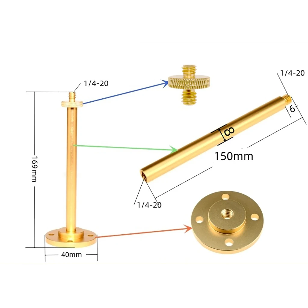 Aluminium legierung Camping Desktop Lichtst änder stabile Außen laterne Halterung Lampe Mast halterung DIY Kit mit d40mm/d70mm Sockel – Detail 10