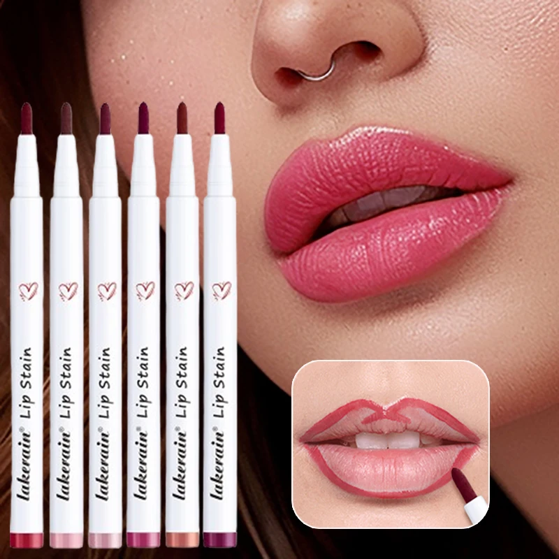 Liquid Lip Stain Pen Long lasting Lip Liner Waterproof Matte Pink
