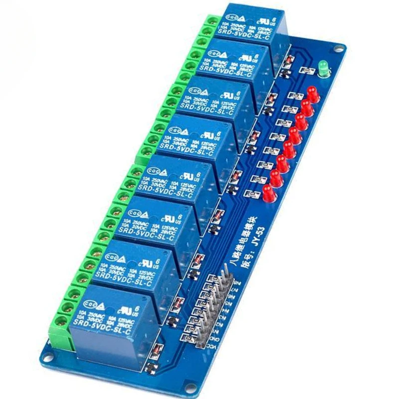 10 pcs/pack 8-Way Relay Module 5V Relay Driver Module, 8-way Relay Control Board PLC Low Level