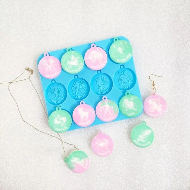 91ac decorazioni a sospensione a sospensione cristallo fai -da -te dodici costellazioni silicone stampo