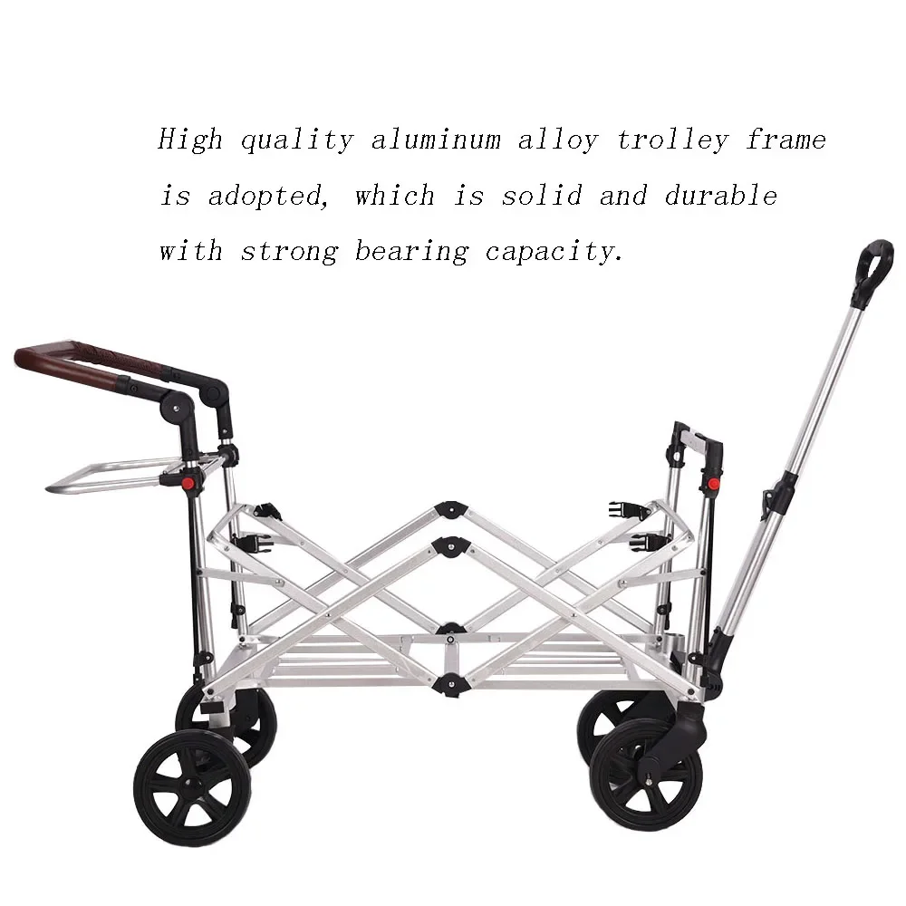 High Face-to-Face Seats Double Stroller Adjustable UV-Protection Canopy Kids Wagon