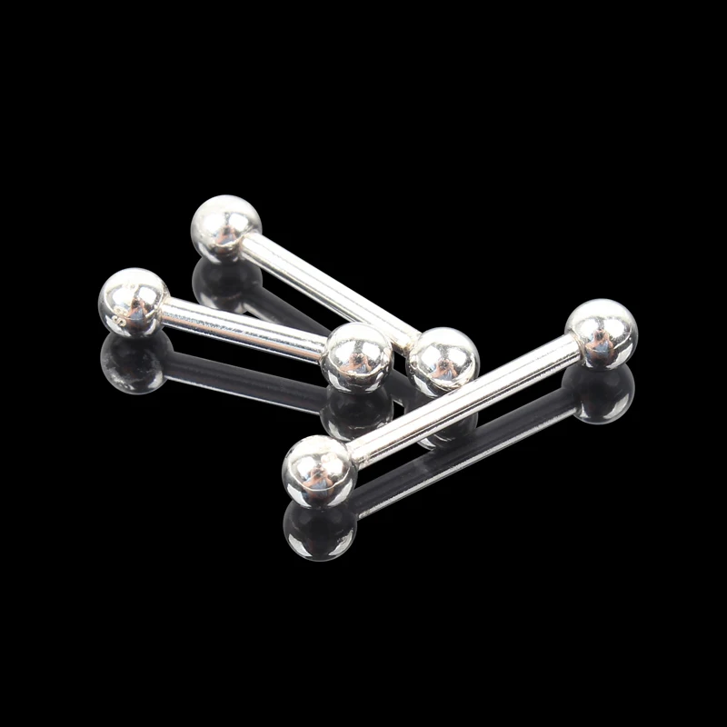925 sterling silver body jewelry barbell pure S925 16G nipple ring tongue ring eyebrow nail tongue body piercing ONE PIECE